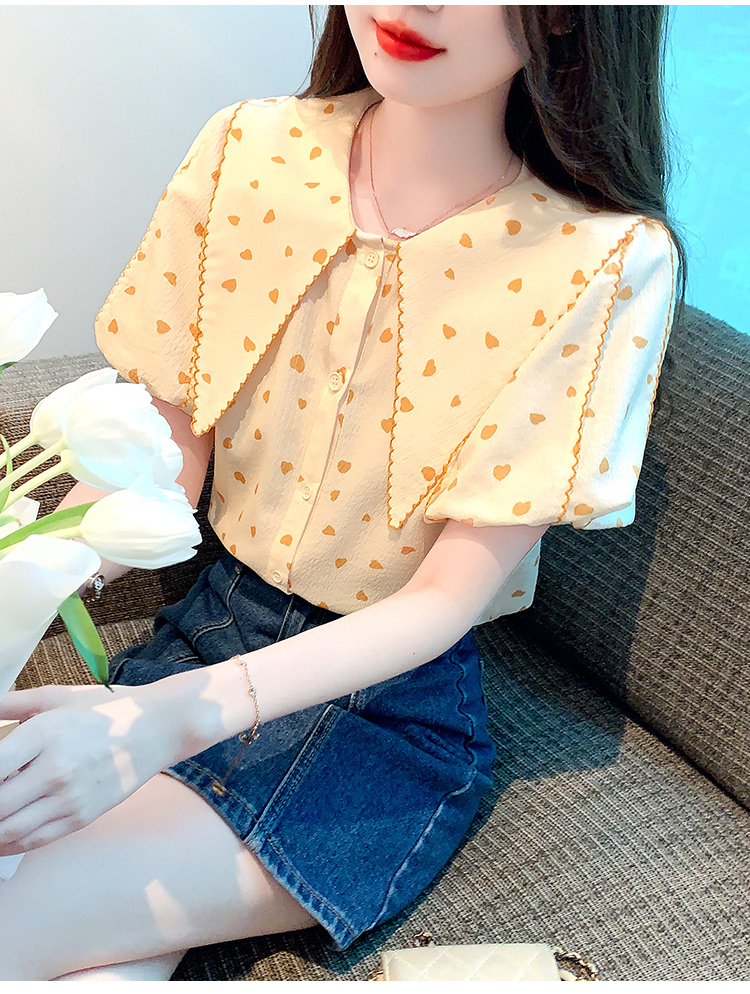 France style tops polka dot shirt for women