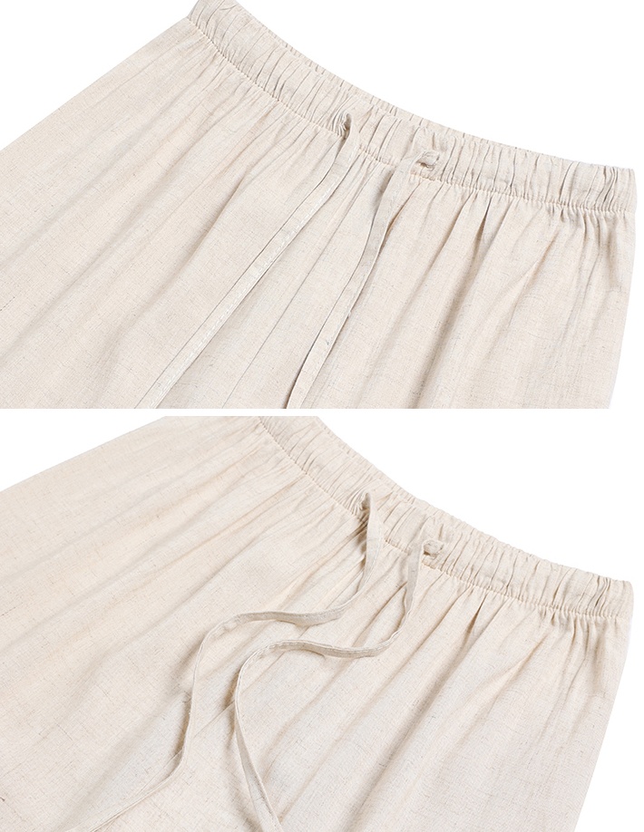 Casual ice silk high waist summer wide leg pants for women