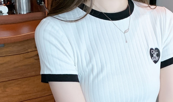 Short sleeve slim T-shirt simple tops for women