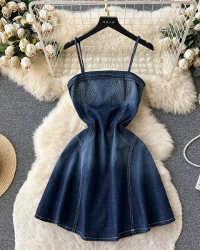 Summer wrapped chest halter sling hollow sexy dress for women