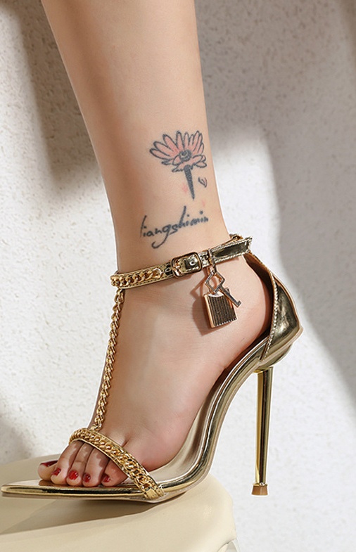Black summer sandals sexy anklet for women