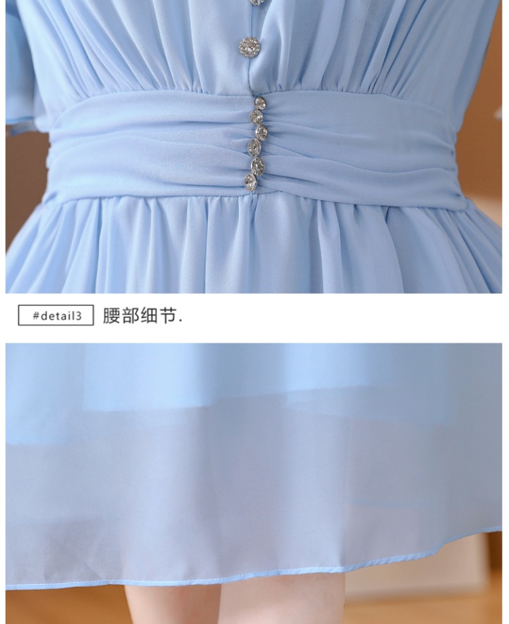 Real silk summer dress blue long dress