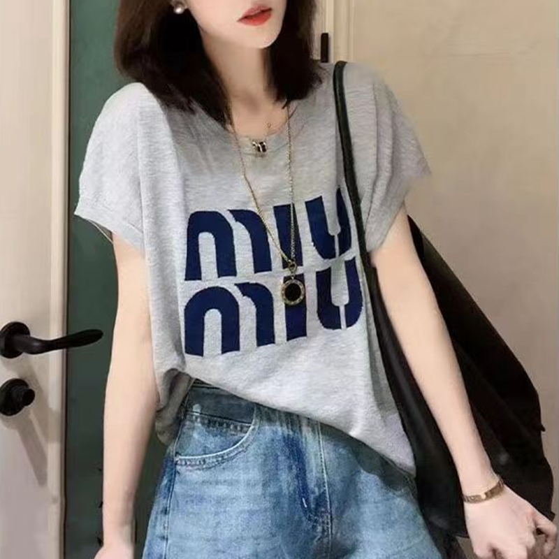 Letters slim T-shirt summer all-match tops for women