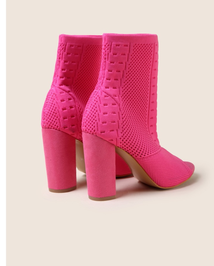 Knitted boots fish mouth summer boots for women