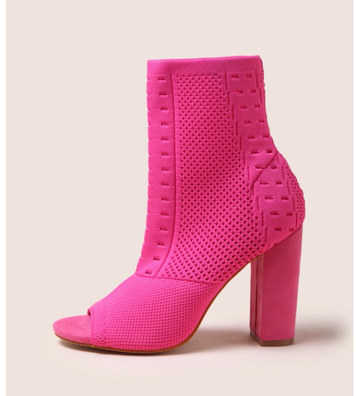 Knitted boots fish mouth summer boots for women