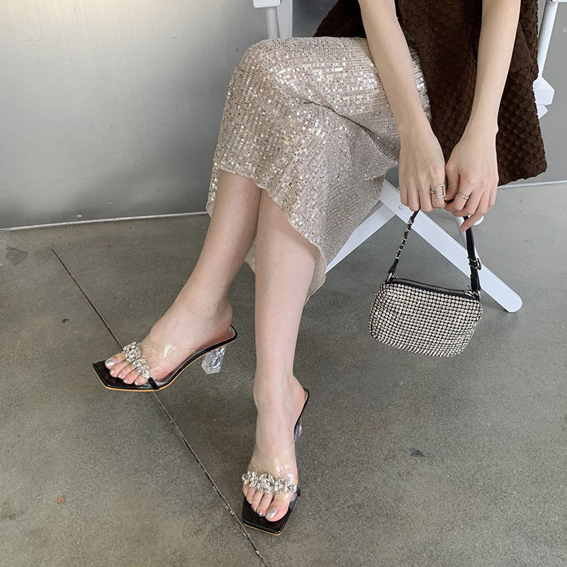 Transparent wears outside summer slippers for women