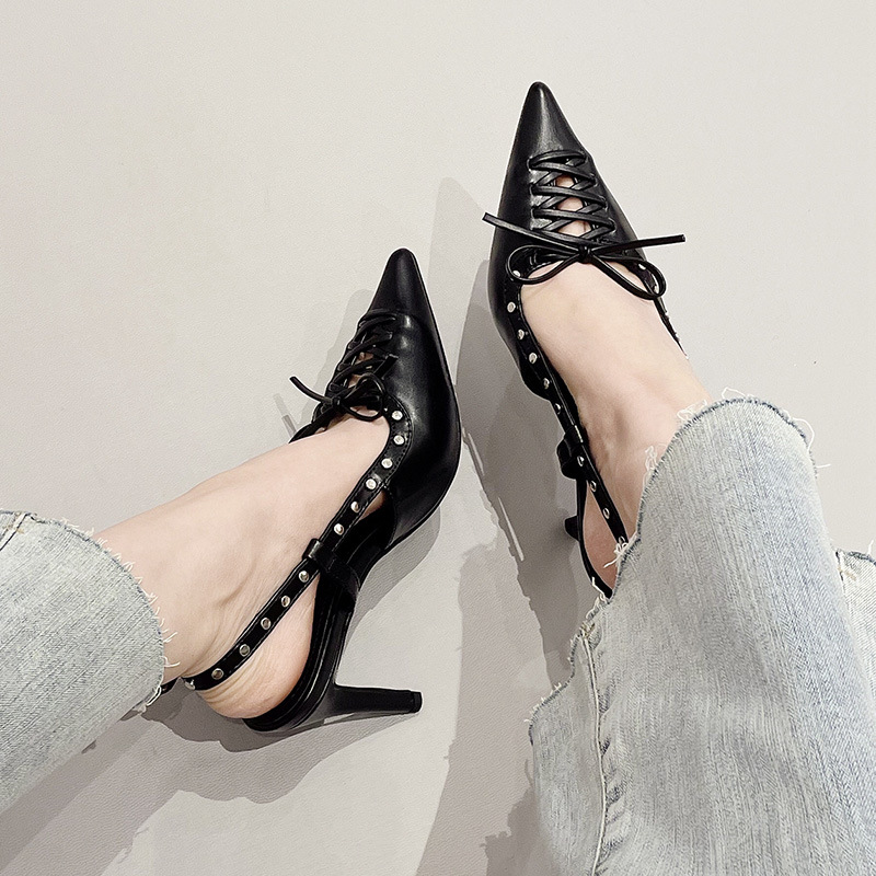 Summer rivet shoes middle-heel ladies high-heeled shoes