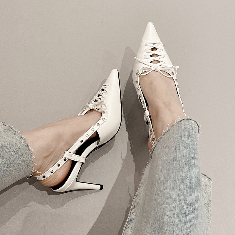 Summer rivet shoes middle-heel ladies high-heeled shoes