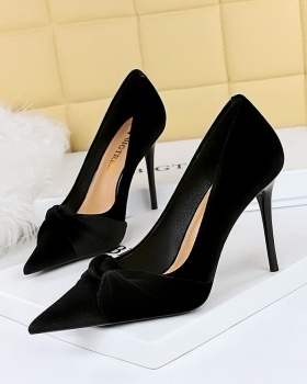 Banquet bow shoes broadcloth high-heeled shoes