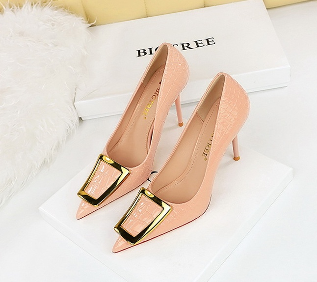 High-heeled fine-root low pointed slim shoes for women