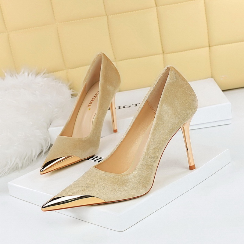 Light broadcloth high-heeled shoes metal shoes