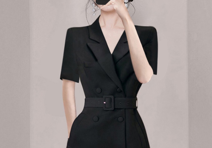 Fashion black business suit summer temperament dress