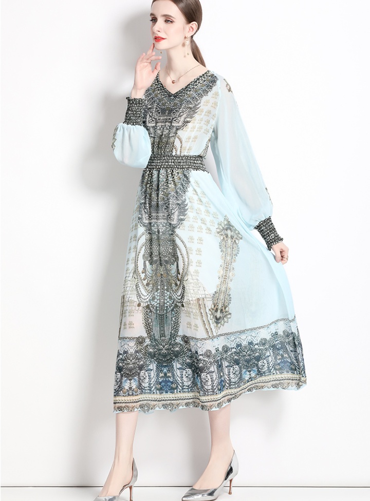 Spring and autumn Bohemian style dress for women