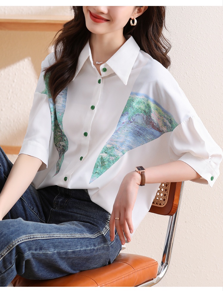 Mixed colors summer shirt short sleeve tops for women