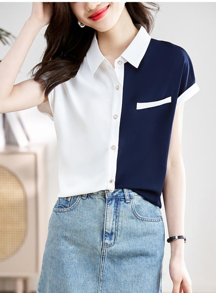 Short sleeve slim shirt temperament tops for women