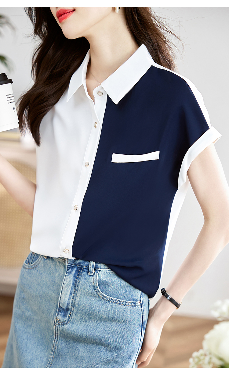 Short sleeve slim shirt temperament tops for women