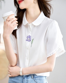 Art white shirt France style tops for women