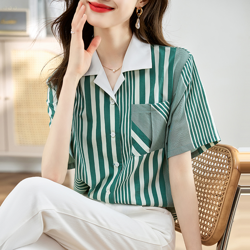 Short sleeve summer thin loose breathable shirt for women