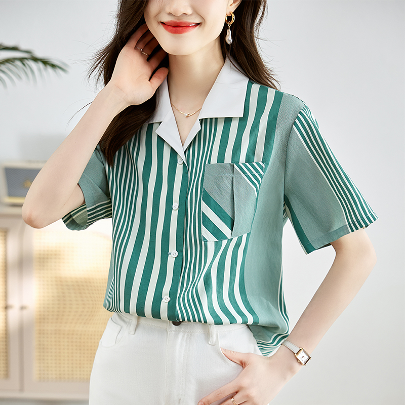 Short sleeve summer thin loose breathable shirt for women