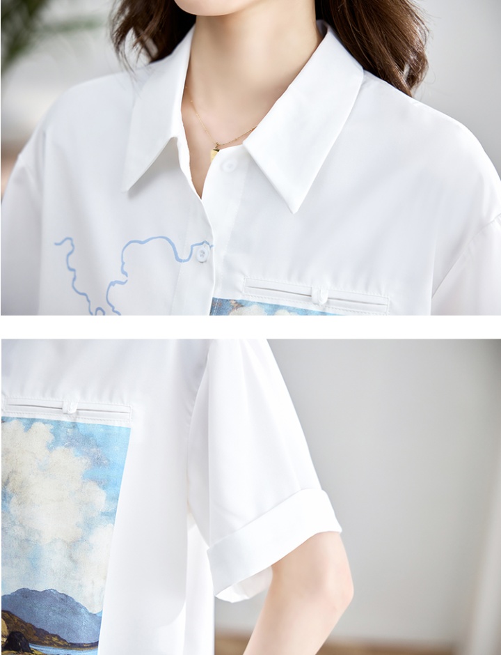 Short sleeve simple tops loose summer shirt