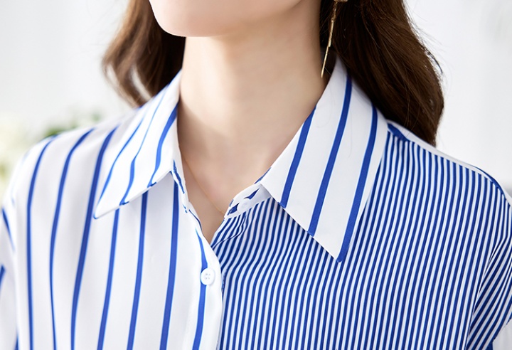 Vertical stripes summer tops Casual refreshing shirt