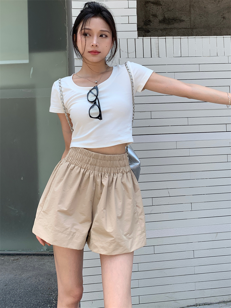 Thick and disorderly high waist all-match shorts