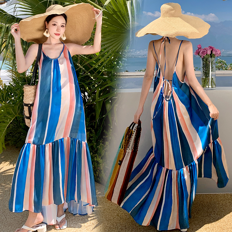 Vacation unique frenum long dress long summer dress