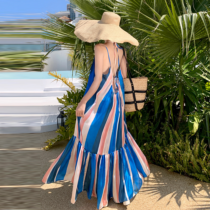 Vacation unique frenum long dress long summer dress