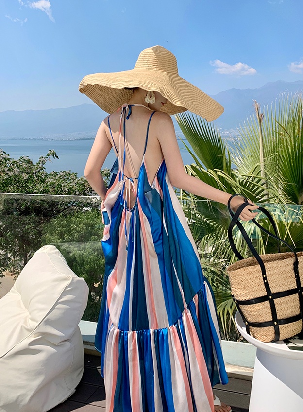 Vacation unique frenum long dress long summer dress