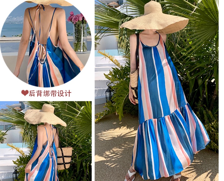 Vacation unique frenum long dress long summer dress