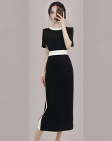 Black-white splice dress for women