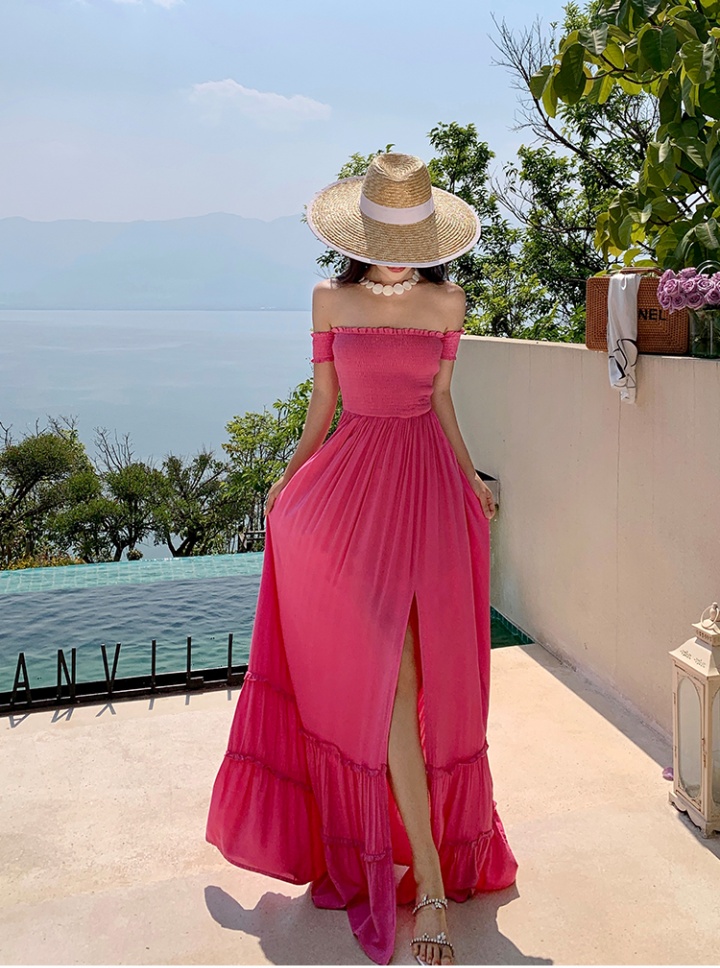 Vacation seaside dress France style long dress