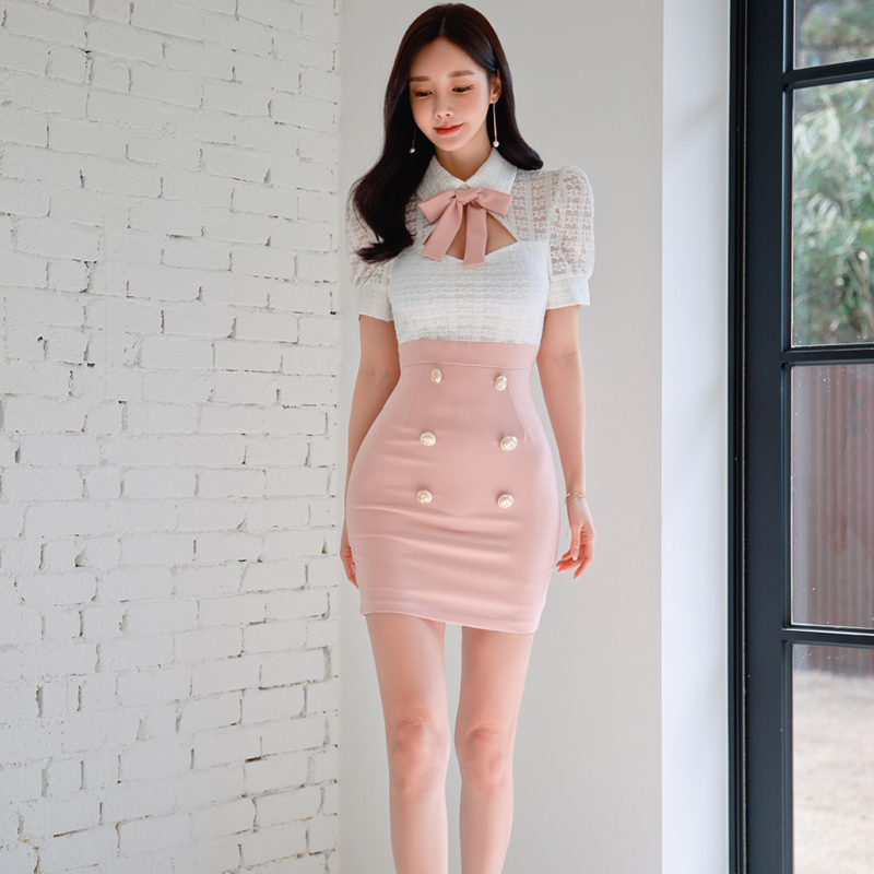 Fashion sexy summer bow lace Korean style dress