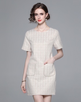 Jacquard France style light simple dress