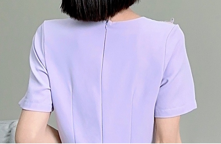 Split embroidered V-neck beading slim dress for women