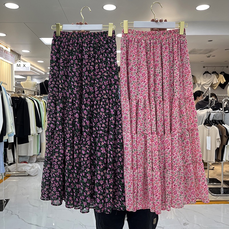 Floral skirt France style long skirt for women