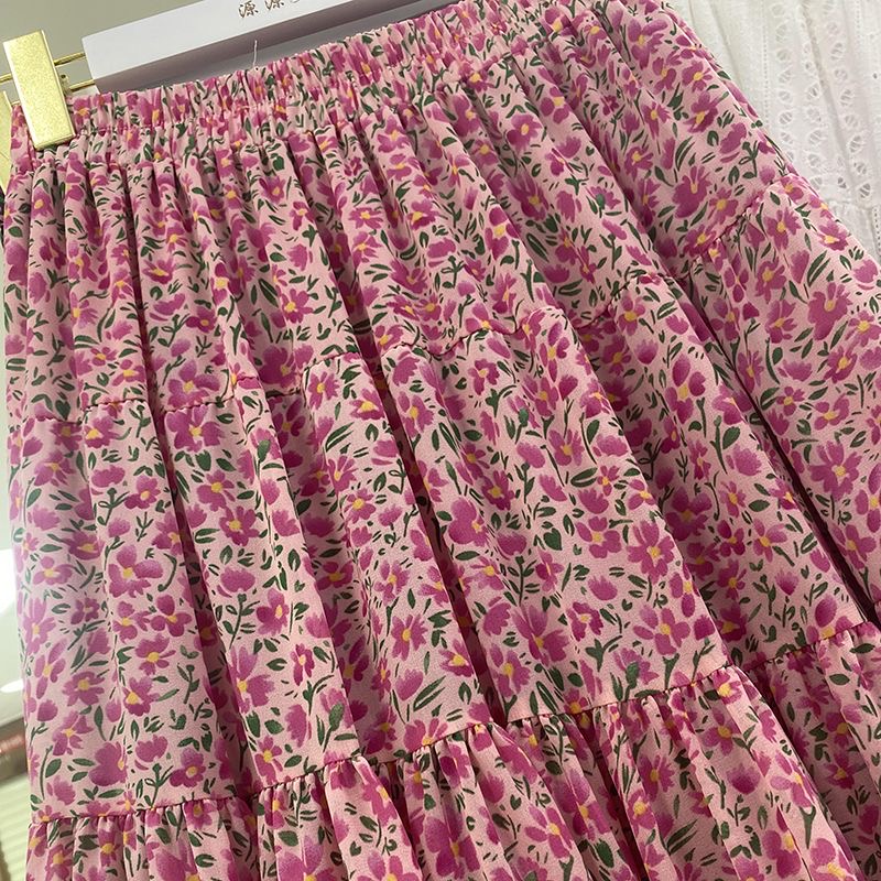 Floral skirt France style long skirt for women