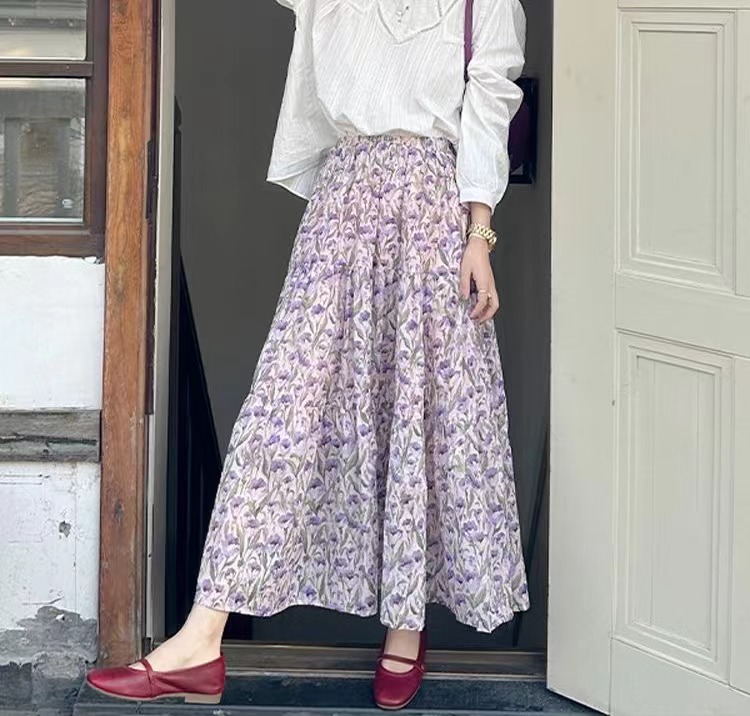 Splice retro spring and summer skirt for women