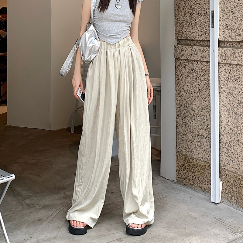 Ice silk pants Japanese style wide leg pants for women