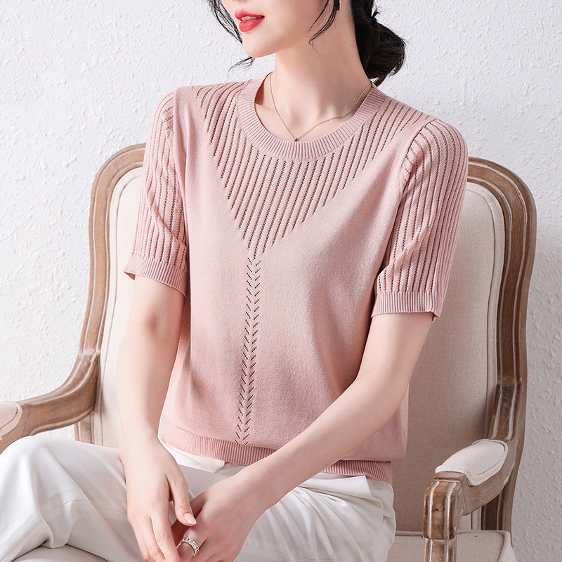 Ice silk small shirt fashion tops a set for women