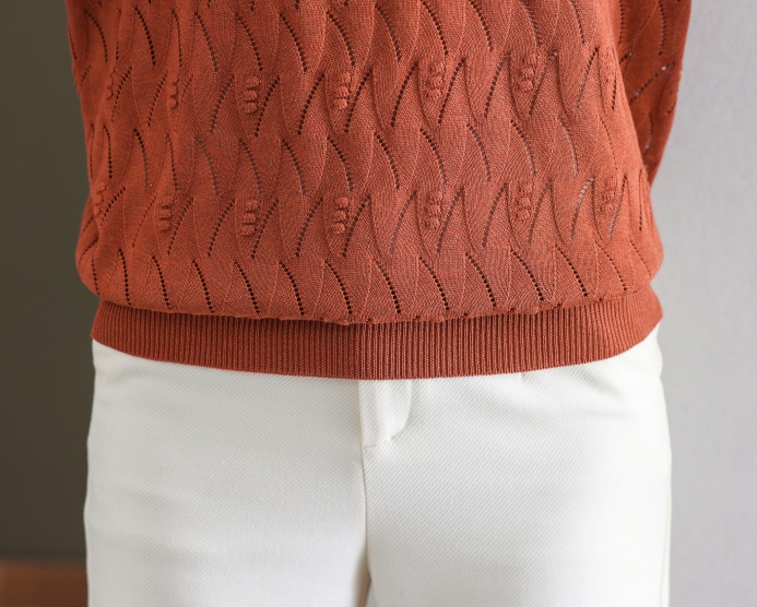 Short sleeve V-neck tops thin ice silk sweater for women