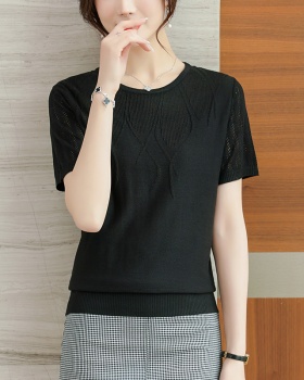 Cover belly thin T-shirt ice silk short sleeve sweater