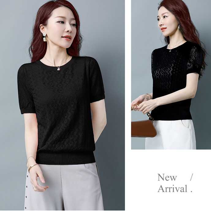 Lace summer slim tops thin bottoming sweater for women