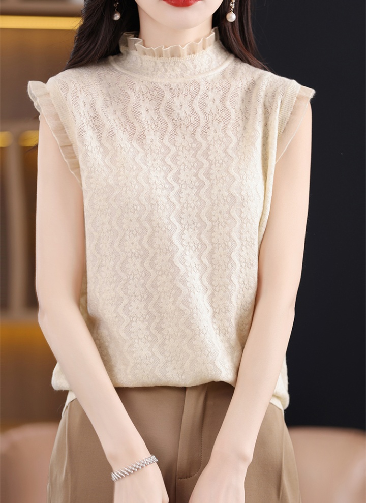 Splice sling summer T-shirt knitted organza pullover vest