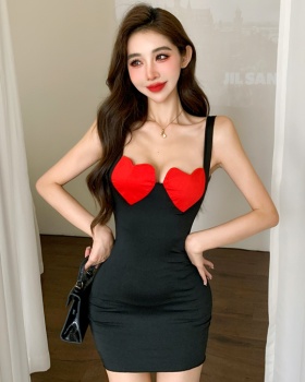 Fashion heart dress sexy package hip T-back for women