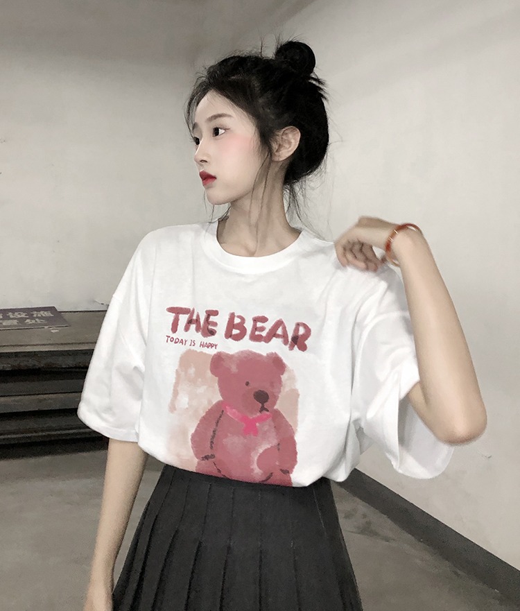 Japanese style short sleeve tops loose T-shirt