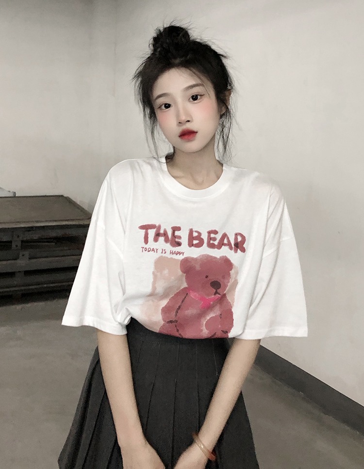 Japanese style short sleeve tops loose T-shirt