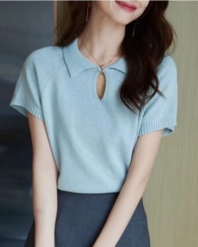 Pure all-match sweater simple summer tops for women
