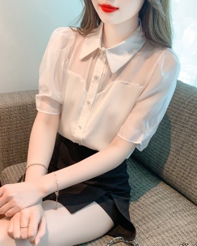 Korean style all-match shirt short sleeve tops for women