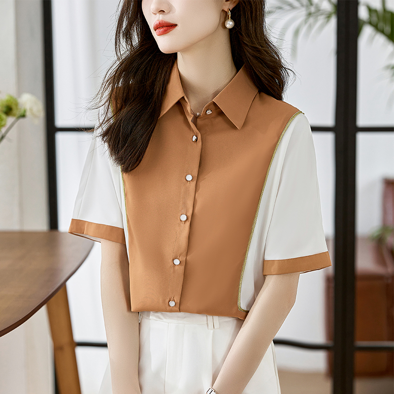 Summer profession shirt short sleeve tops for women